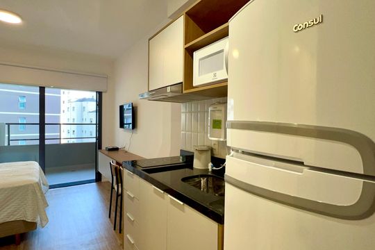 Cozinha de kitnet/studio à venda com 1 quarto, 23m² em Perdizes, São Paulo