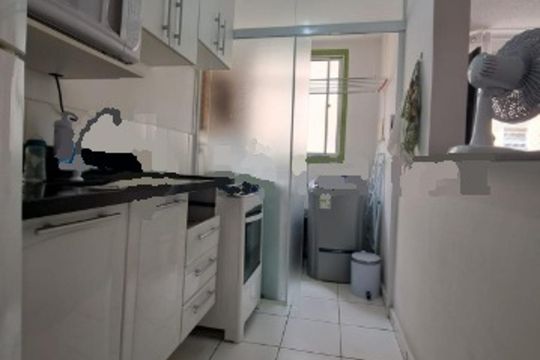 Cozinha de apartamento à venda com 2 quartos, 49m² em Parque Sao Vicente, Santo André