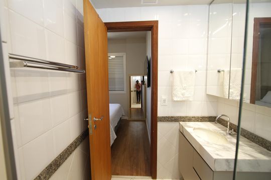 Banheiro da Suíte de apartamento à venda com 3 quartos, 85m² em Luxemburgo, Belo Horizonte