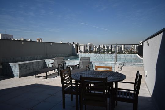 Área comum - Piscina de kitnet/studio para alugar com 0 quarto, 25m² em Chácara Inglesa, São Paulo