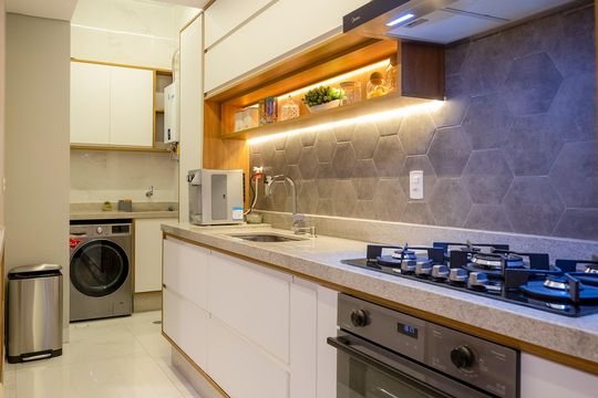 Cozinha de casa para alugar com 3 quartos, 175m² em Embaré, Santos