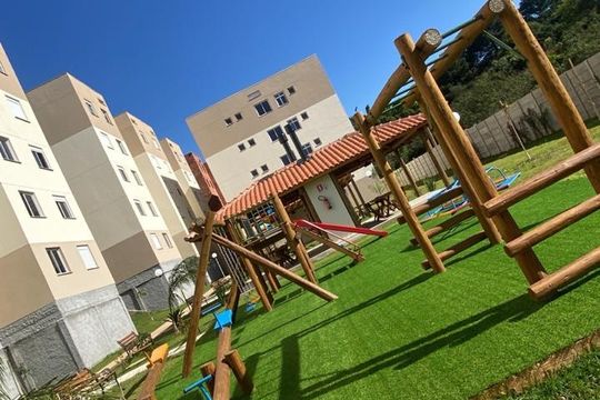 Área externa de kitnet/studio para alugar com 1 quarto, 30m² em Aparecida, Alvorada