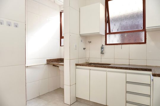 Cozinha e Área de Serviço de apartamento para alugar com 3 quartos, 55m² em Sagrada Família, Belo Horizonte