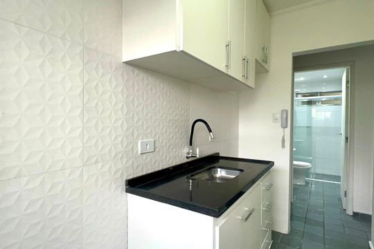 Cozinha de apartamento para alugar com 1 quarto, 45m² em Vila Mariana, São Paulo