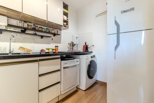 Cozinha de apartamento à venda com 1 quarto, 26m² em Santa Cecilia, São Paulo