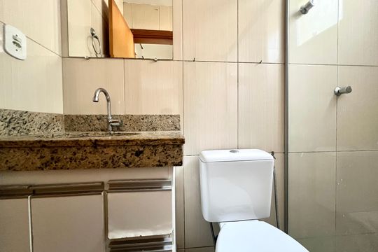 Banheiro Social de apartamento para alugar com 2 quartos, 50m² em Arvoredo, Contagem