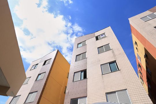 Fachada com Plaquinha de apartamento à venda com 3 quartos, 58m² em Santa Cruz, Belo Horizonte