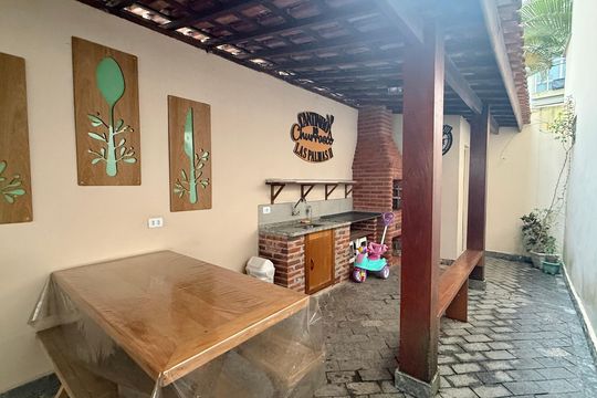 Área comum - Churrasqueira de apartamento para alugar com 2 quartos, 80m² em Tombo, Guarujá