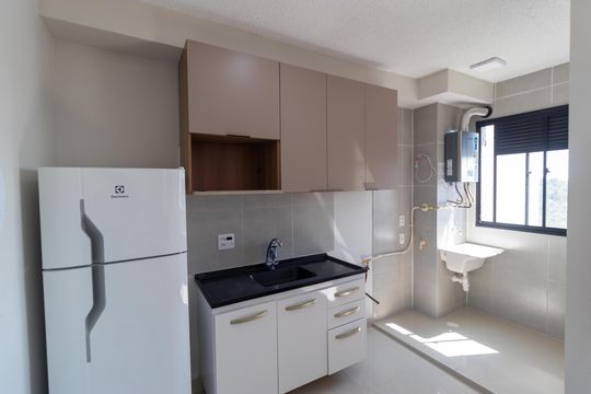 Cozinha de apartamento para alugar com 2 quartos, 37m² em Residencial Parque da Fazenda, Campinas