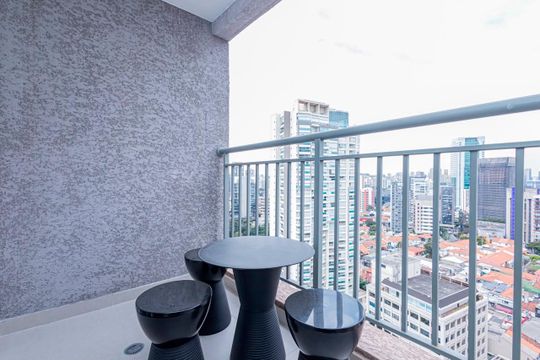 Varanda do Studio de kitnet/studio para alugar com 1 quarto, 31m² em Pinheiros, São Paulo