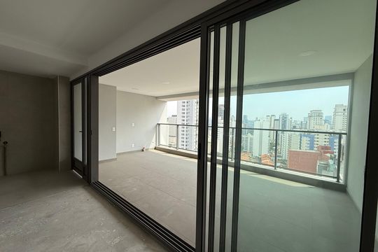 Varanda da sala de apartamento à venda com 3 quartos, 147m² em Moema, São Paulo