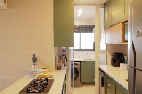 Cozinha americana  de apartamento à venda com 2 quartos, 58m² em Campininha, São Paulo