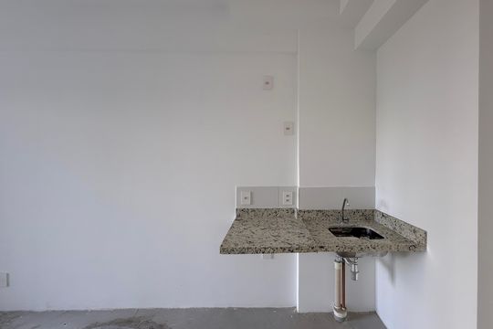 Cozinha de kitnet/studio à venda com 1 quarto, 28m² em Brooklin, São Paulo
