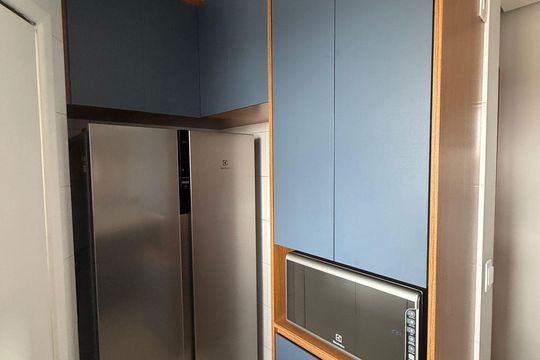 Cozinha de apartamento à venda com 2 quartos, 70m² em Jardim do Mar, São Bernardo do Campo