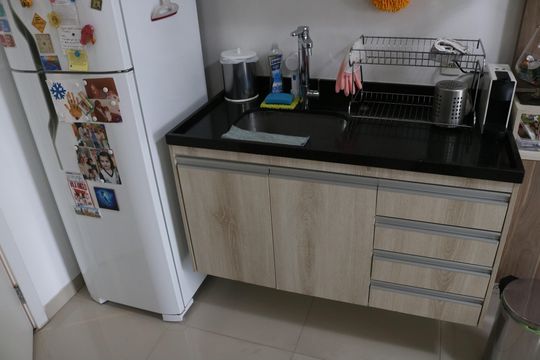 Cozinha de kitnet/studio para alugar com 1 quarto, 36m² em Barra Funda, São Paulo