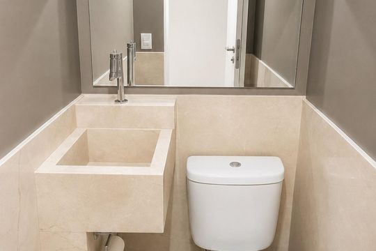Banheiro de casa de condomínio à venda com 2 quartos, 70m² em Vila Campos Sales, Campinas