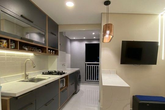 Cozinha de apartamento para alugar com 1 quarto, 39m² em Santa Maria, Osasco