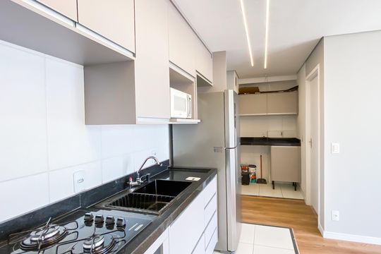 Cozinha de apartamento para alugar com 2 quartos, 40m² em Jardim Maringa, São Paulo