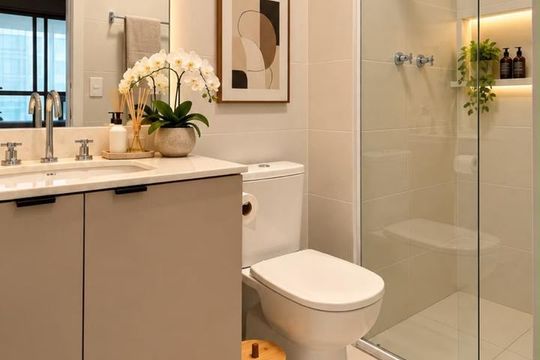 Banheiro de apartamento para alugar com 1 quarto, 39m² em Pompeia, São Paulo