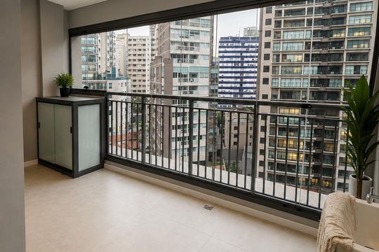 Varanda de apartamento para alugar com 1 quarto, 39m² em Pompeia, São Paulo