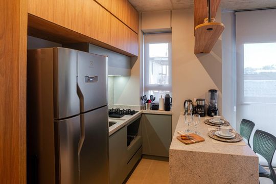 Cozinha de apartamento para alugar com 1 quarto, 40m² em Farroupilha, Porto Alegre