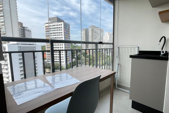 Varanda de kitnet/studio para alugar com 1 quarto, 25m² em Butantã, São Paulo