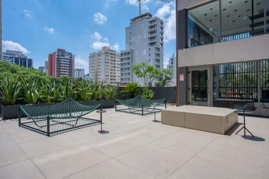 Área externa de apartamento para alugar com 1 quarto, 21m² em Vila Clementino, São Paulo