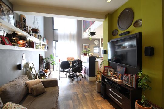 Sala de apartamento para alugar com 1 quarto, 53m² em Moema, São Paulo