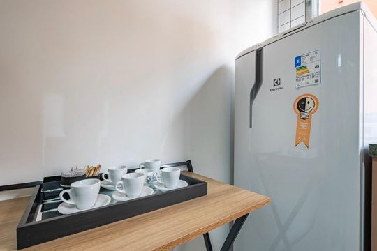 Cozinha de kitnet/studio para alugar com 1 quarto, 29m² em Vila Buarque, São Paulo
