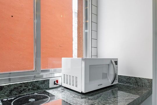 Cozinha de kitnet/studio para alugar com 1 quarto, 29m² em Vila Buarque, São Paulo