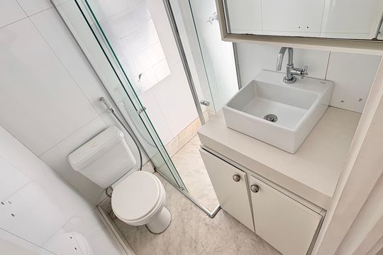 Banheiro de apartamento à venda com 2 quartos, 50m² em Vila Cruz das Almas, São Paulo