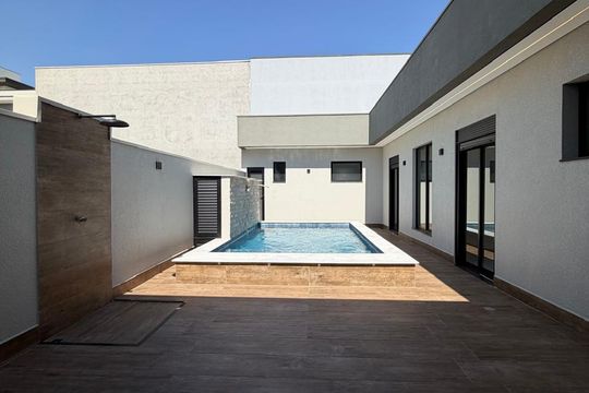 Área externa de casa de condomínio à venda com 3 quartos, 199m² em Parque São Lourenço, Indaiatuba