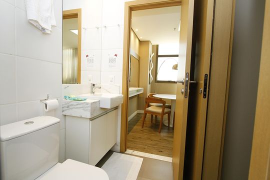 Banheiro de kitnet/studio à venda com 1 quarto, 52m² em Luxemburgo, Belo Horizonte