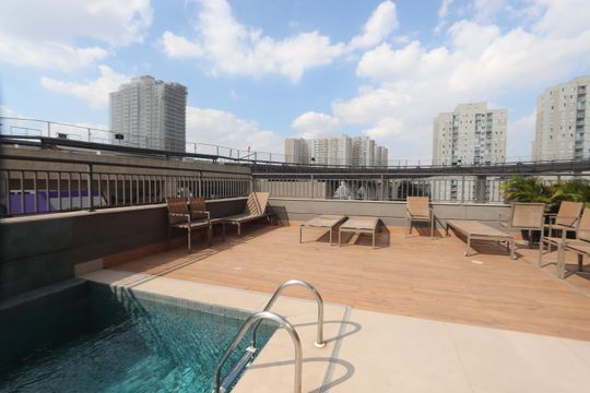 Área comum - Piscina de kitnet/studio à venda com 1 quarto, 26m² em Jardim Independência (são Paulo), São Paulo