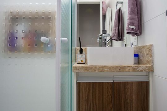 Banheiro da Suíte de apartamento à venda com 3 quartos, 69m² em Centro, Diadema