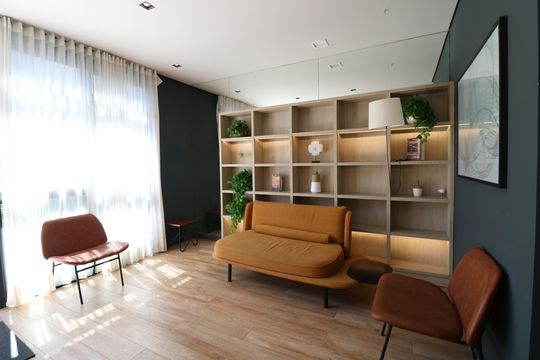 Área comum - Hall social de apartamento para alugar com 1 quarto, 29m² em Campo Belo, São Paulo