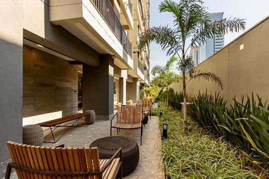 Área comum de kitnet/studio para alugar com 1 quarto, 24m² em Vila Cordeiro, São Paulo