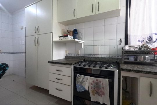 Cozinha de apartamento para alugar com 3 quartos, 43m² em Ponta da Praia, Santos