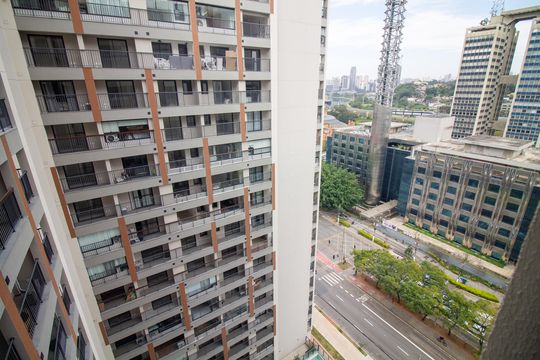 Terraço - Vista de kitnet/studio para alugar com 1 quarto, 25m² em Vila Cordeiro, São Paulo