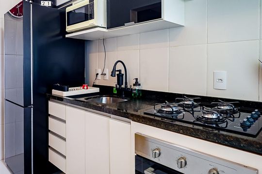 Cozinha de apartamento à venda com 2 quartos, 57m² em Vila Furlan, Indaiatuba