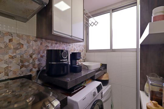 Área de Serviço de apartamento à venda com 2 quartos, 50m² em Vila Homero Thon, Santo André