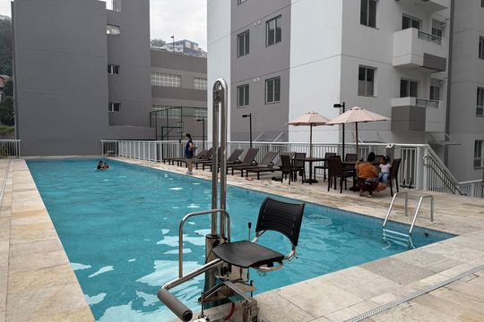Área comum - Piscina de apartamento para alugar com 2 quartos, 42m² em Jabaquara, Santos
