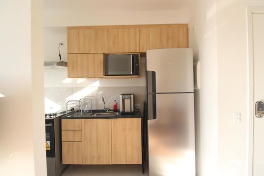 Cozinha de apartamento à venda com 2 quartos, 45m² em Barra Olímpica, Rio de Janeiro