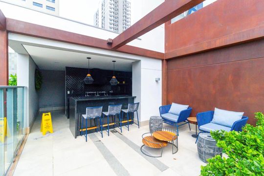 Área comum - Churrasqueira de kitnet/studio para alugar com 1 quarto, 36m² em Vila Mariana, São Paulo