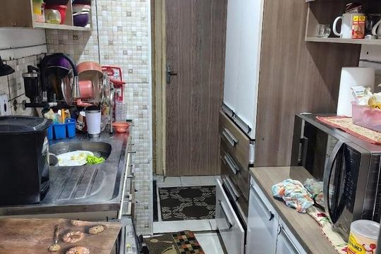 Cozinha de apartamento à venda com 2 quartos, 38m² em Jardim Marilu, São Paulo