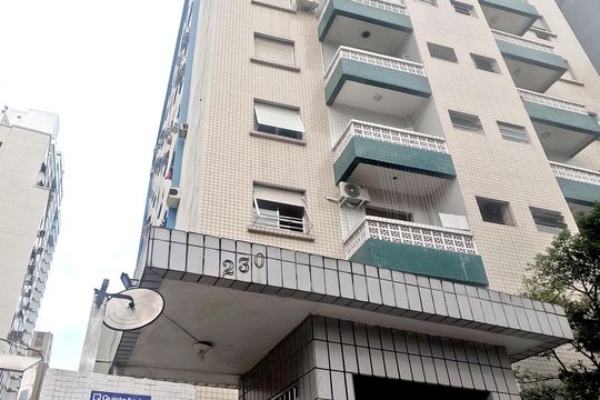 Fachada | Adesivo/Placa Quintoandar instalado  de apartamento para alugar com 1 quarto, 30m² em Embaré, Santos