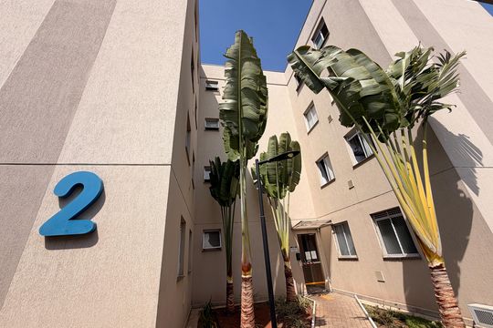 Fachada do bloco de apartamento para alugar com 2 quartos, 46m² em Água Branca, Piracicaba