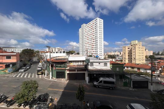 Sala vista  de apartamento à venda com 1 quarto, 27m² em Jardim Cidalia, São Paulo