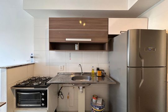 Cozinha - área de serviço  de apartamento à venda com 1 quarto, 27m² em Jardim Cidalia, São Paulo