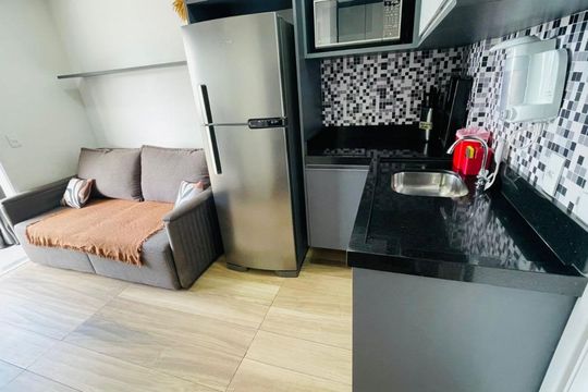 Cozinha de apartamento para alugar com 1 quarto, 55m² em Bela Vista, São Paulo